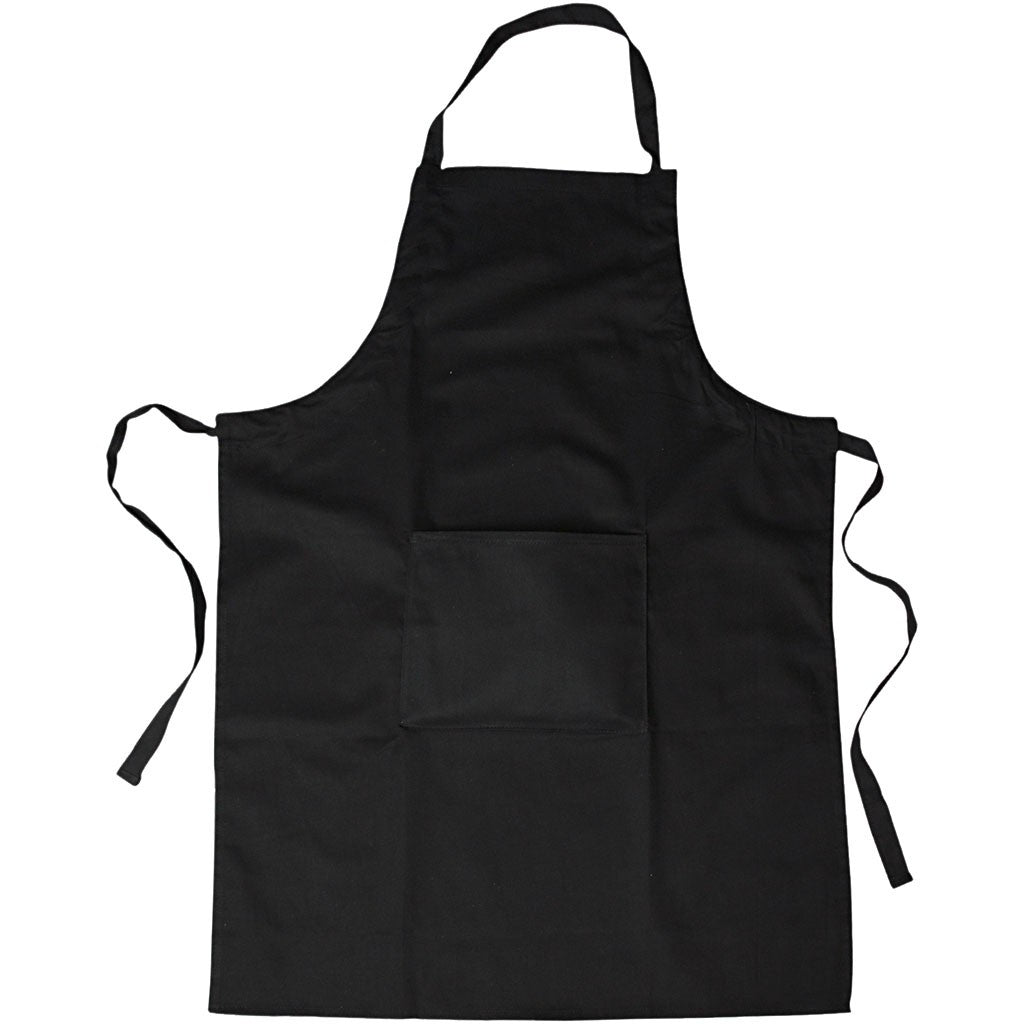 Creativ Company Schürze – Baumwolle, 66×89 cm, Schwarz, Tasche, verstellbarer Träger