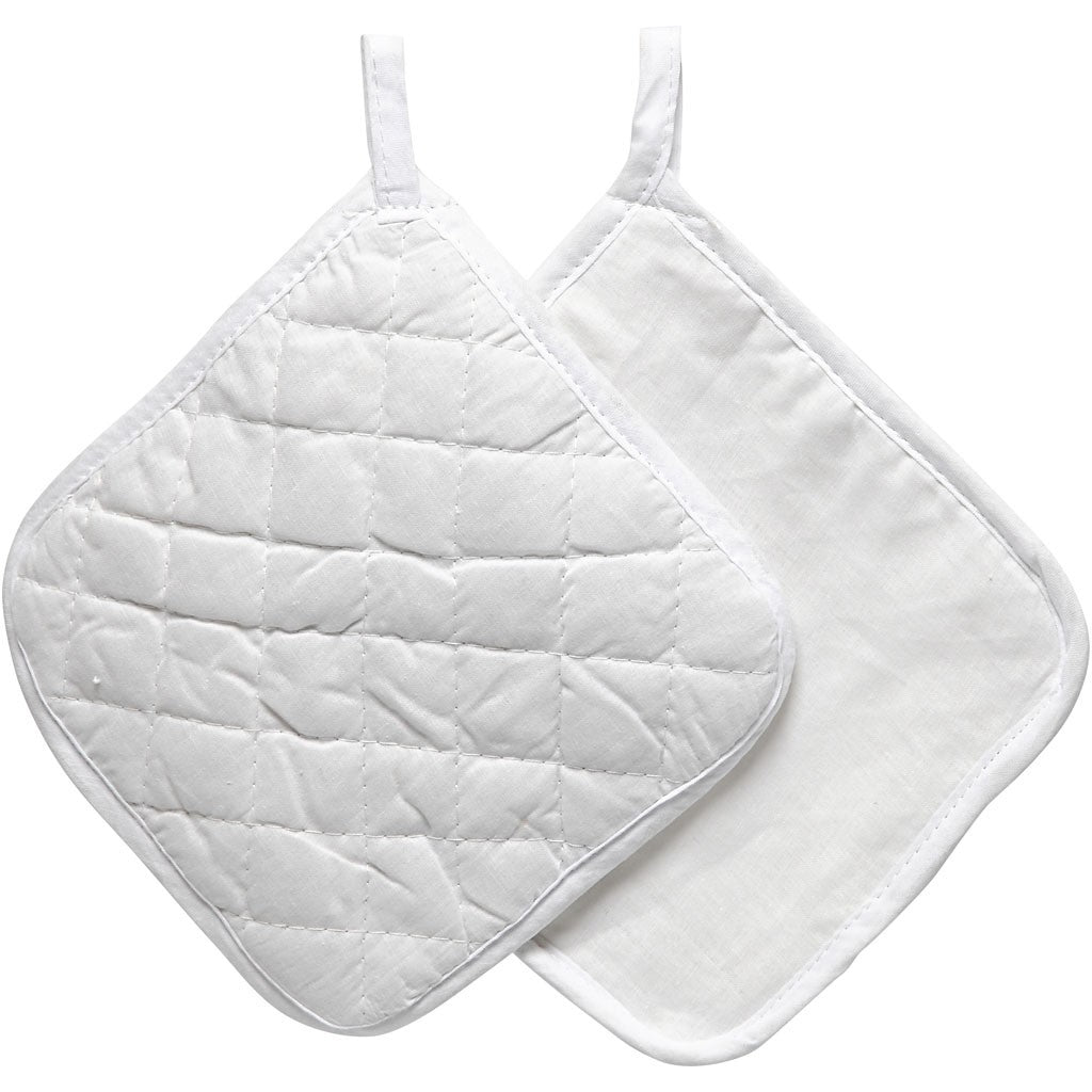 Creativ Company Topflappen 20 × 20 cm, 4 Stk., Baumwolle, Weiss