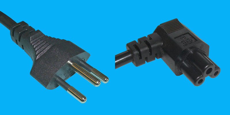 Diggelmann Netzkabel, Typ T12 auf IEC C5, 250 V, 2,5 A, 2 m, Schwarz, angespritzt