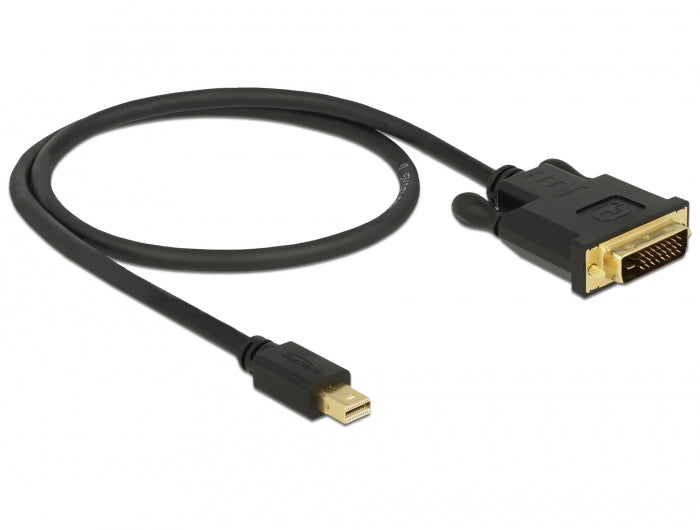 DeLOCK 83987 Kabel Mini DisplayPort zu DVI-D – 1920 × 1200 @ 60 Hz, 0,5 m, DisplayPort 1.1, Schwarz