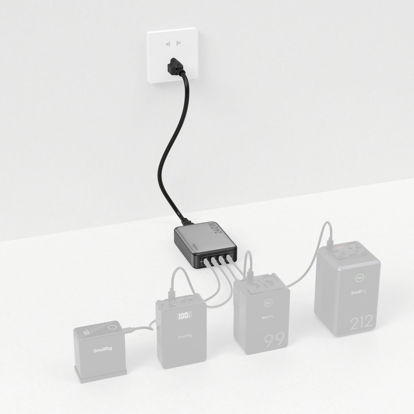 SmallRig 4752 USB-Desktop-Ladegerät 240 W – USB-C×4 – PD 3.1, EU-Stecker (Typ C) – Grau
