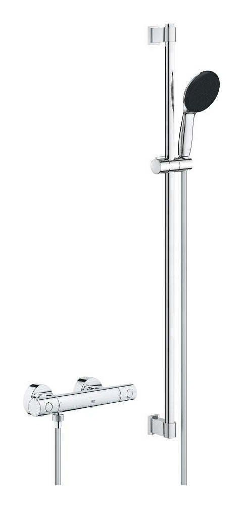 GROHE Thermostat-Badebatterie (Unterputz) – Messing, Wandmontiert, Chrom