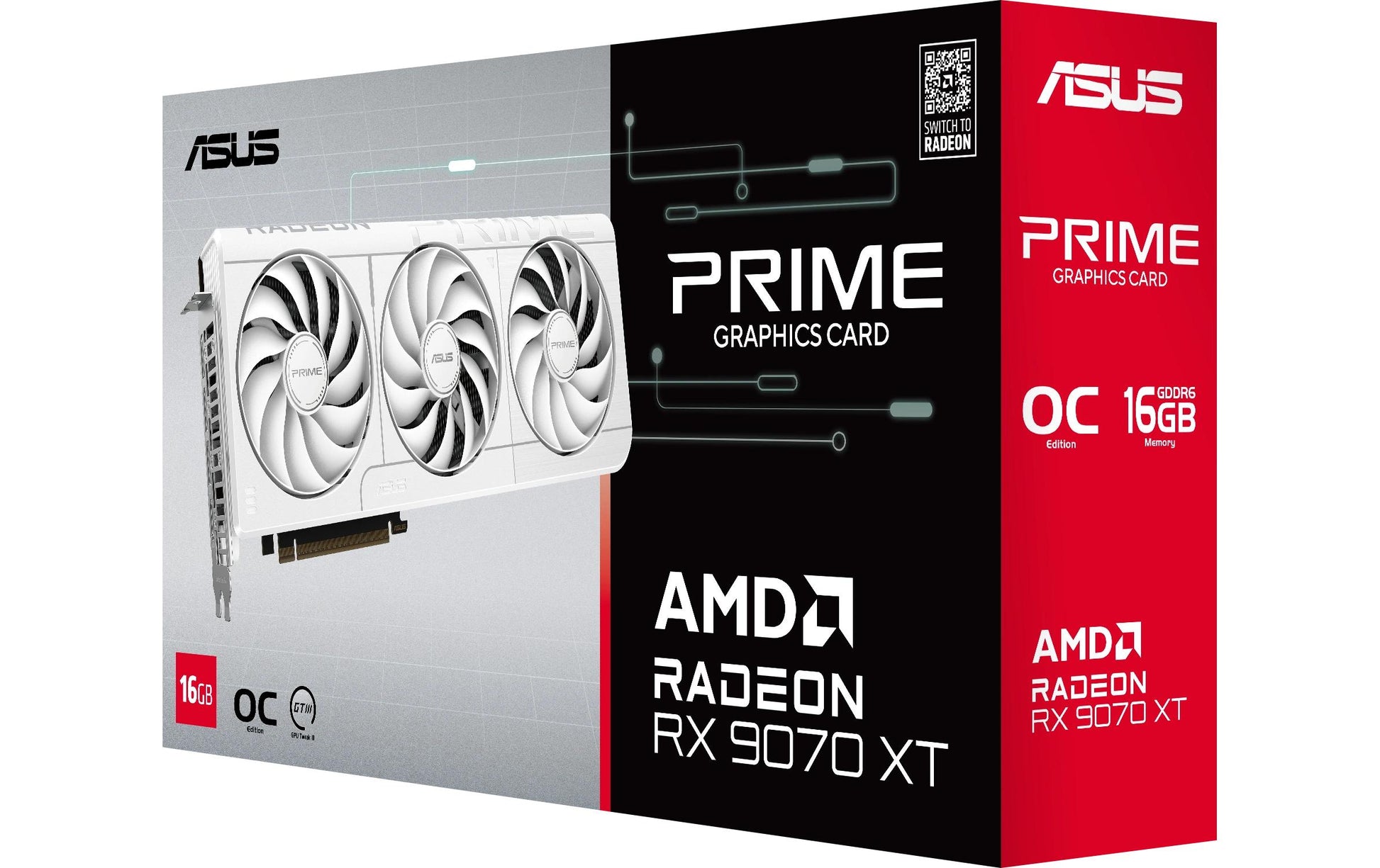 ASUS PRIME-RX9070XT-O16G-WHITE – PCIe Grafikkarte – 3×DP, 1×HDMI, PCIe 5.0, 3×8-Pin