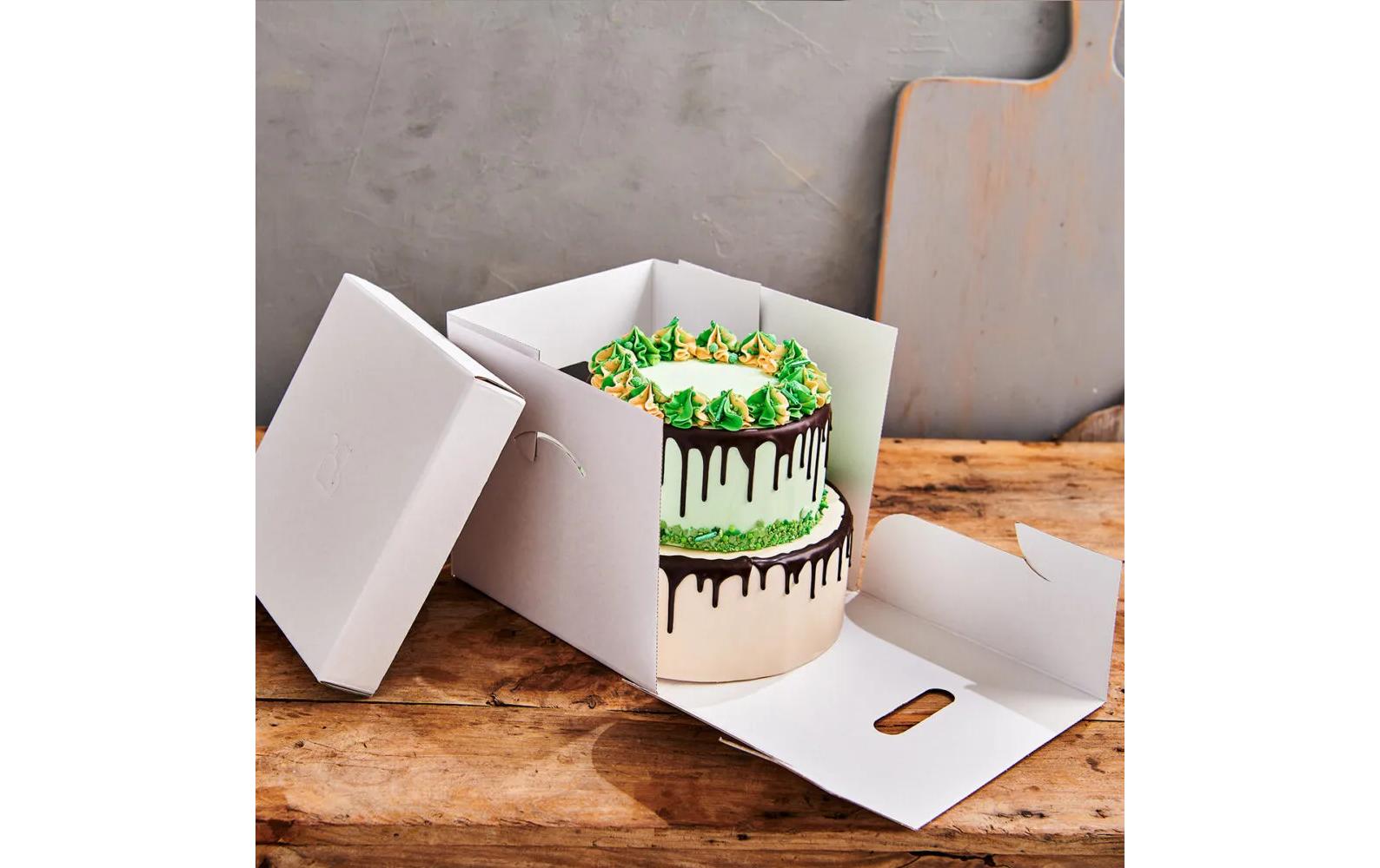 FunCakes Tortenbox – 370 × 370 × 450 mm, weiss