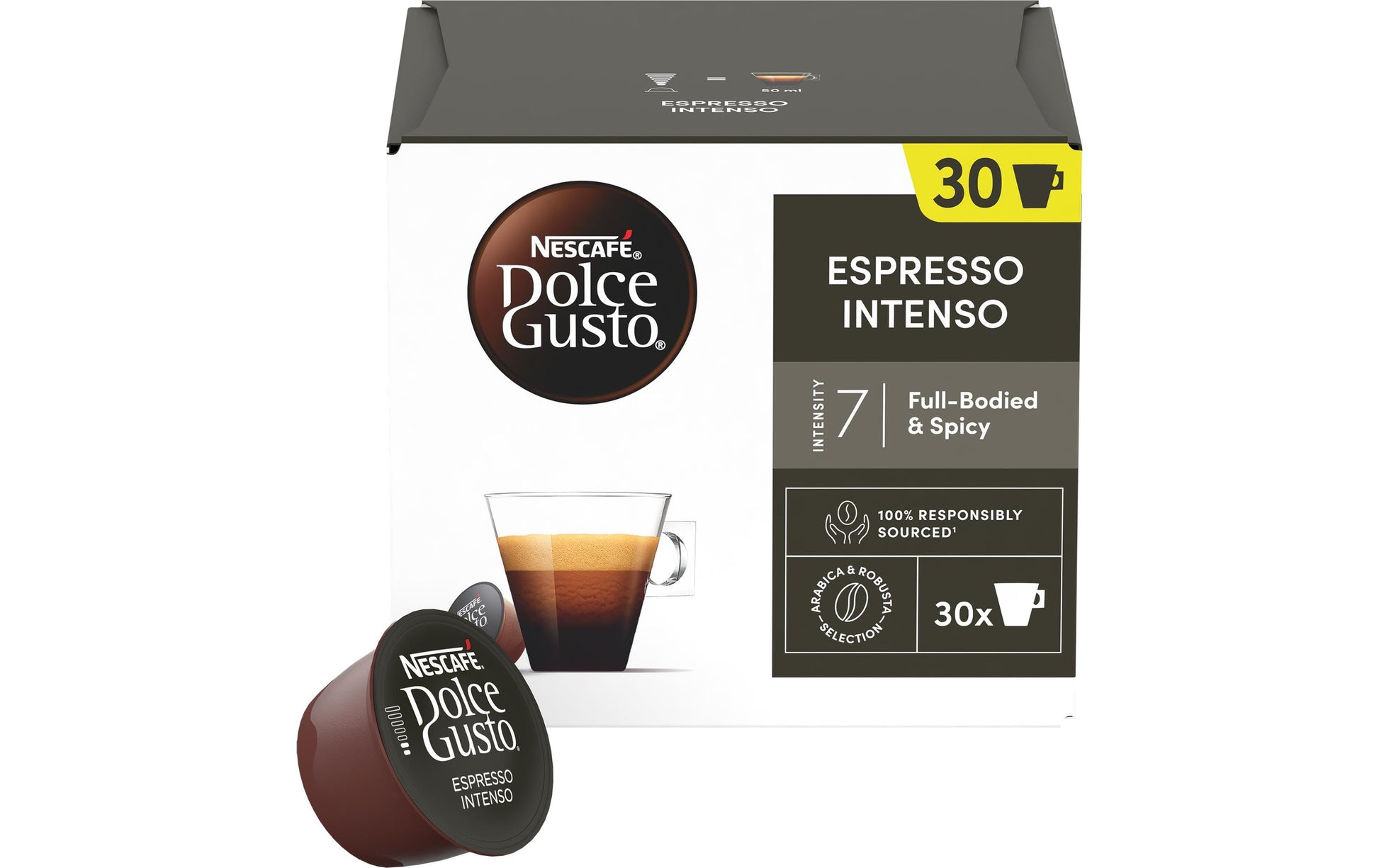 Nescafé Espresso Intenso – Kapseln für Dolce Gusto – Intensität 7, 30 Kapseln