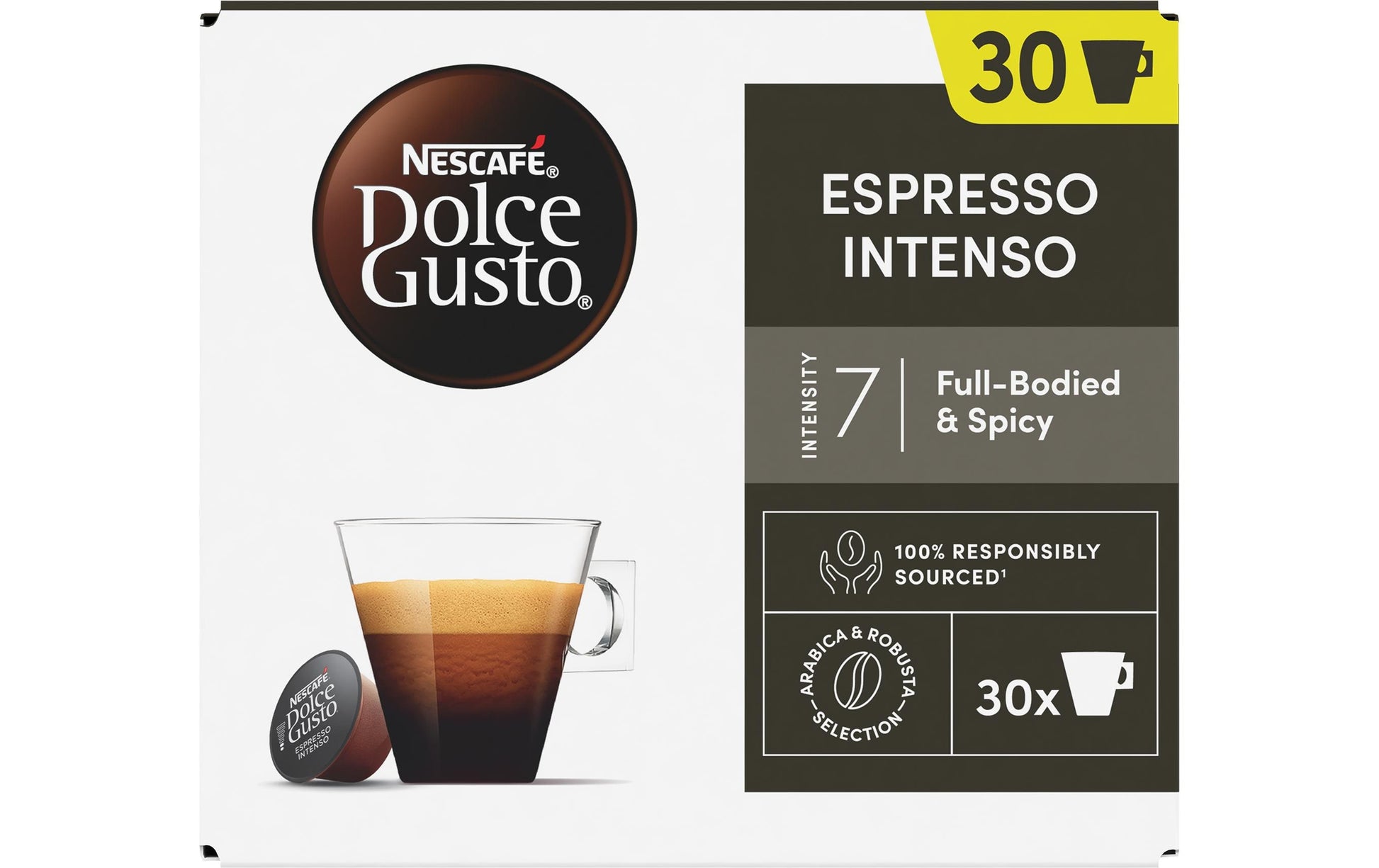 Nescafé Espresso Intenso – Kapseln für Dolce Gusto – Intensität 7, 30 Kapseln