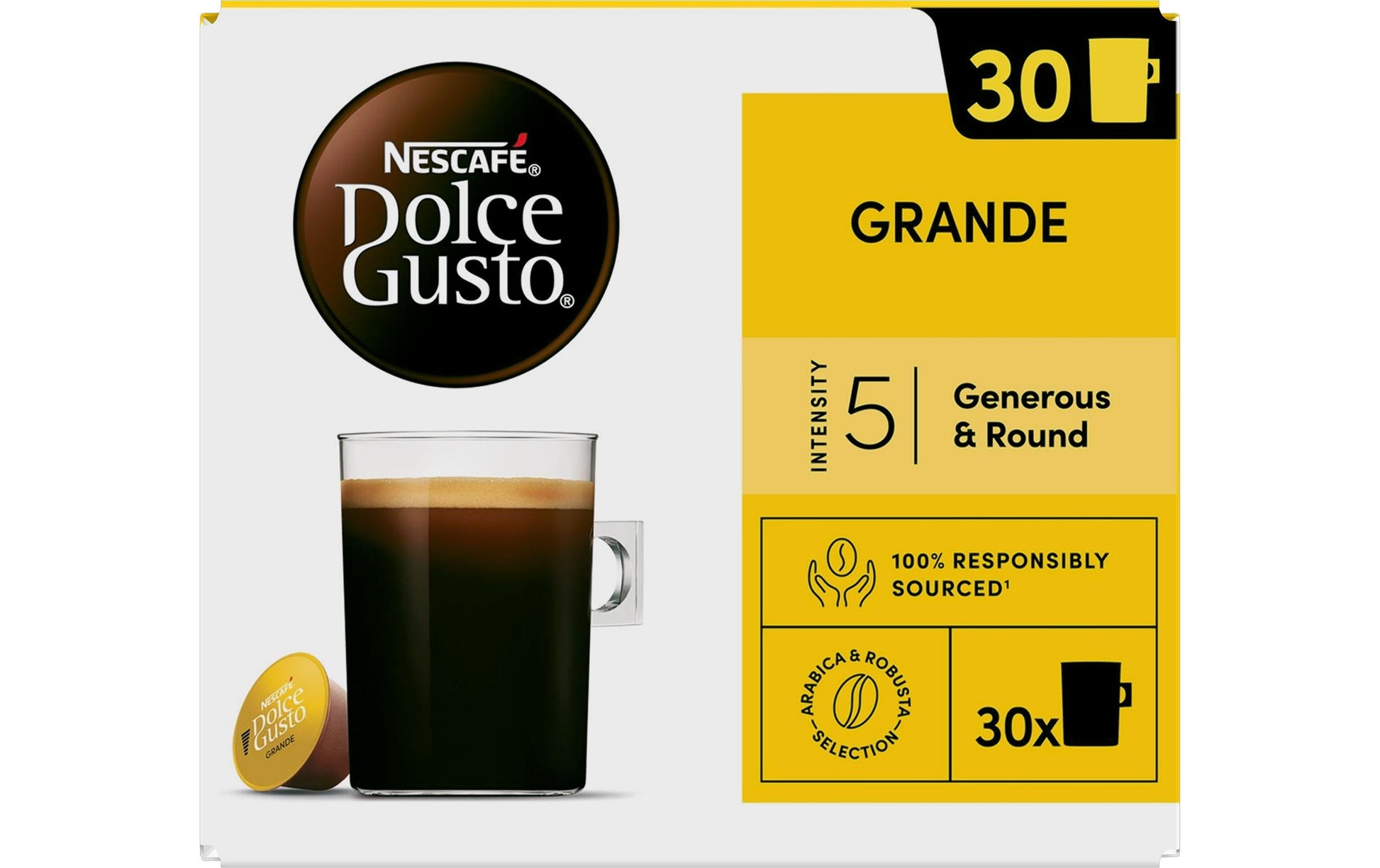 Nescafé Grande – Kapseln für Dolce Gusto – Espresso, Intensität 5