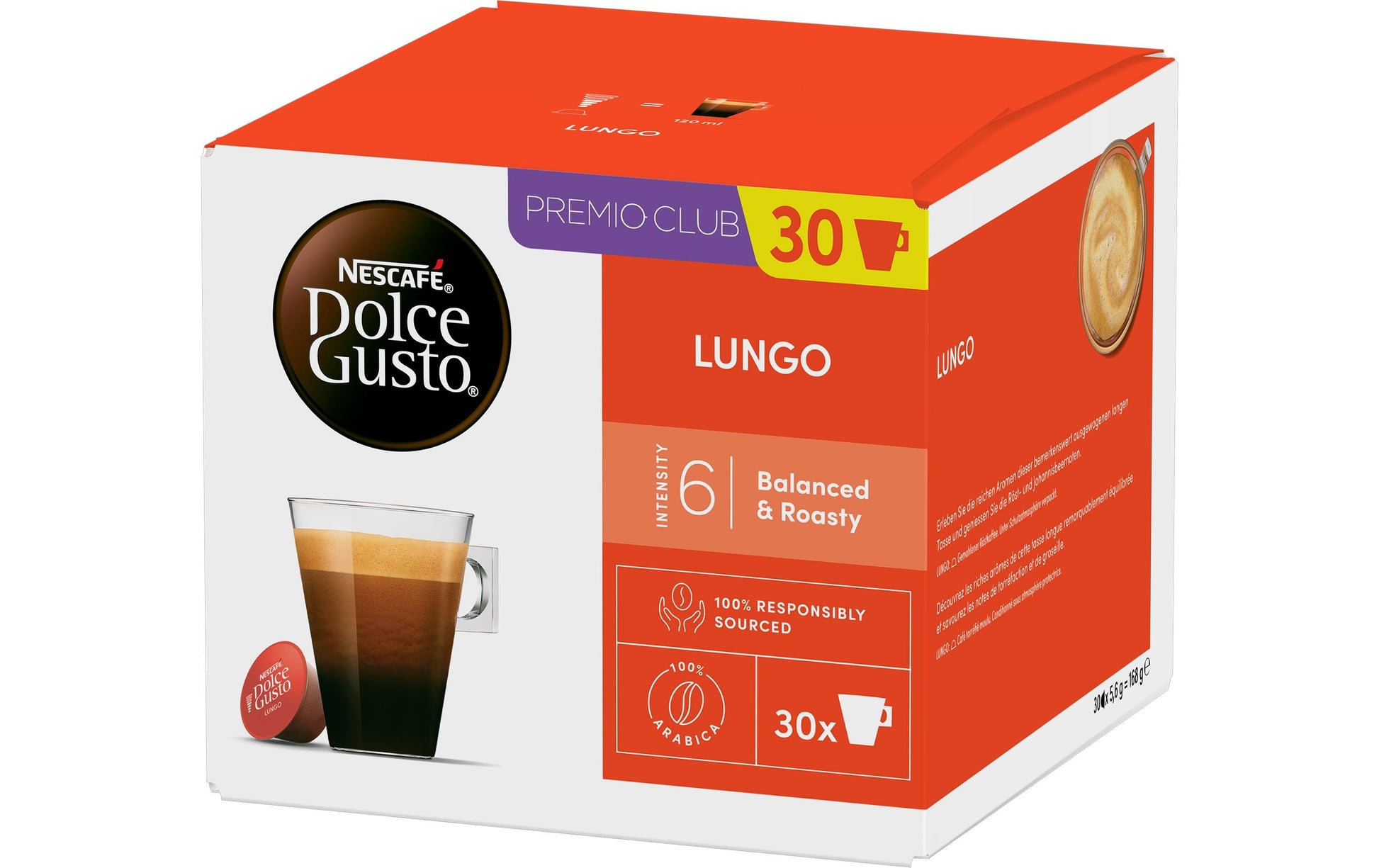 Nescafé Dolce Gusto – Kapseln für Dolce Gusto – Lungo, 30 Kapseln