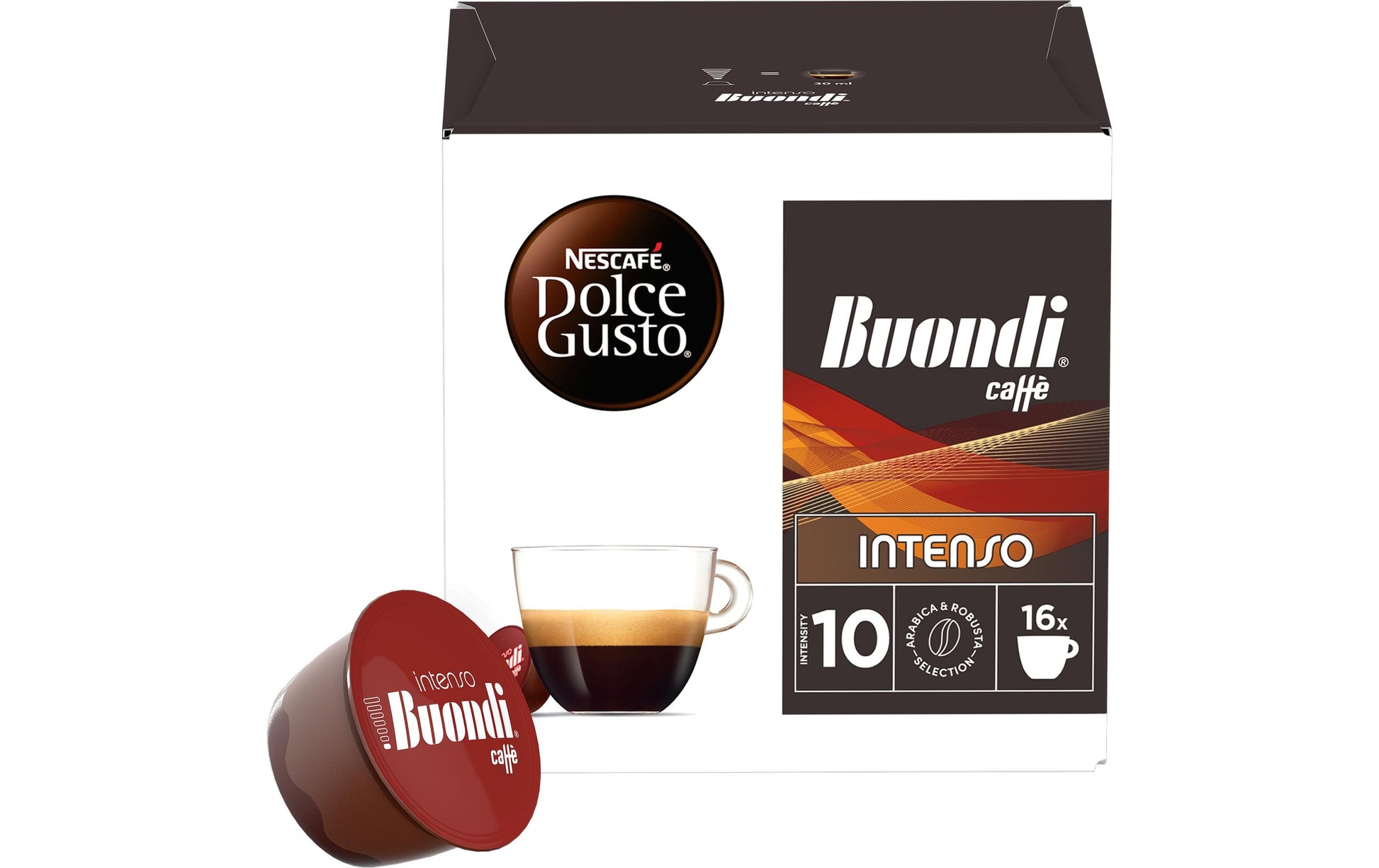 Nescafé Buondi Intenso – Kapseln für Dolce Gusto – Café Crème, Intensität 10, 16 Kapseln