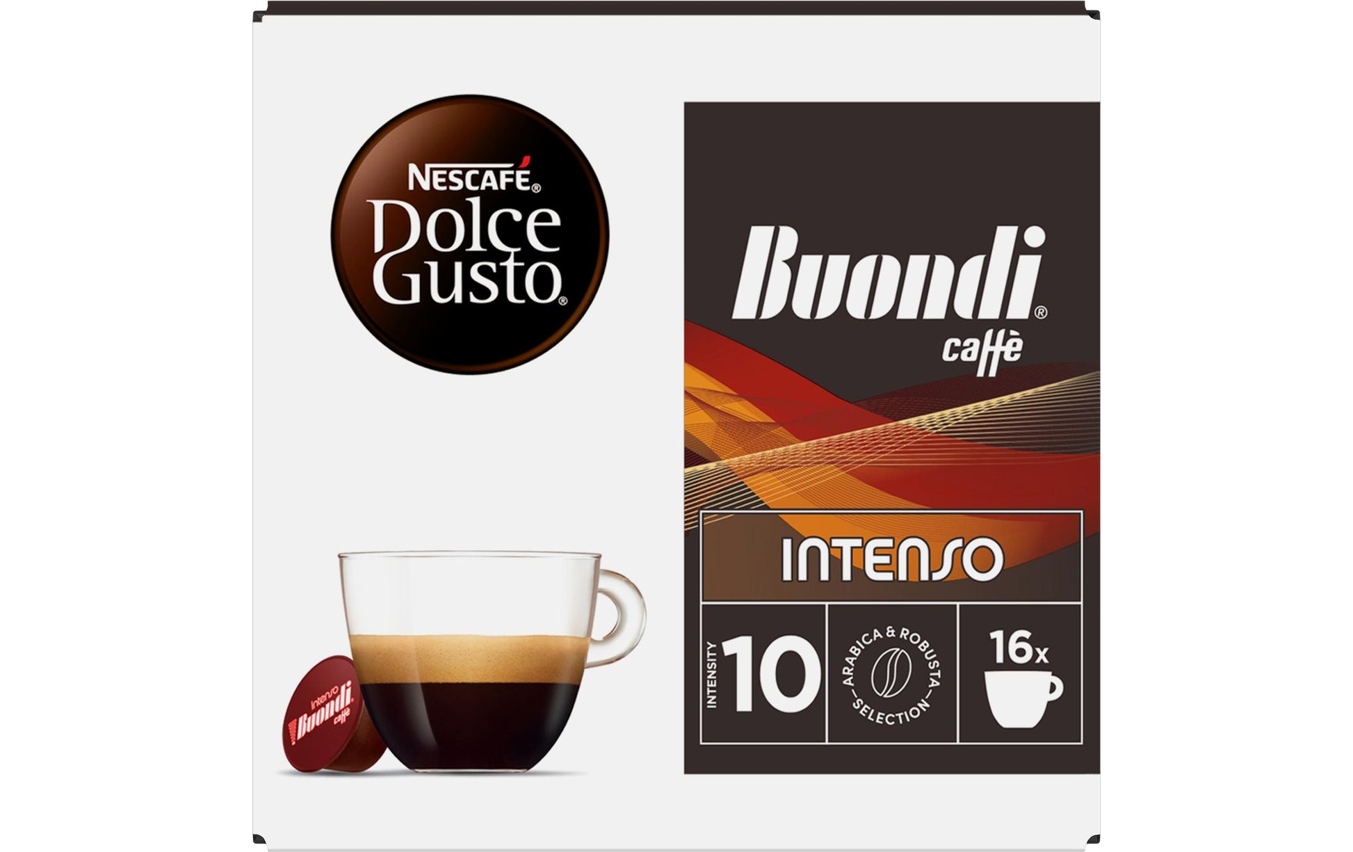 Nescafé Buondi Intenso – Kapseln für Dolce Gusto – Café Crème, Intensität 10, 16 Kapseln