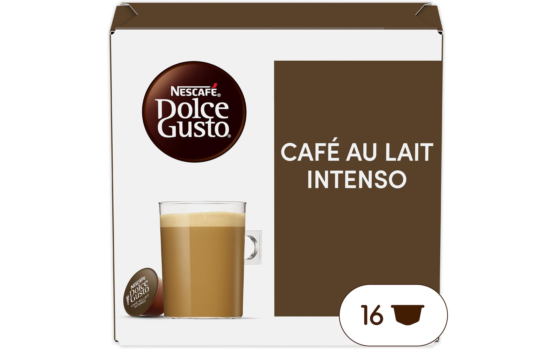 Nescafé Café Lait Intso – Kapseln für Dolce Gusto – Milchkaffee, 16 Kapseln