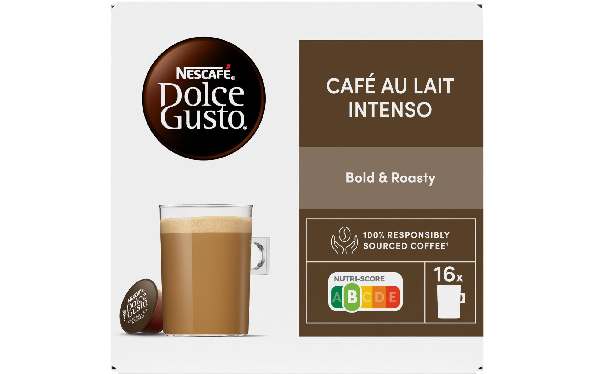 Nescafé Café Lait Intso – Kapseln für Dolce Gusto – Milchkaffee, 16 Kapseln