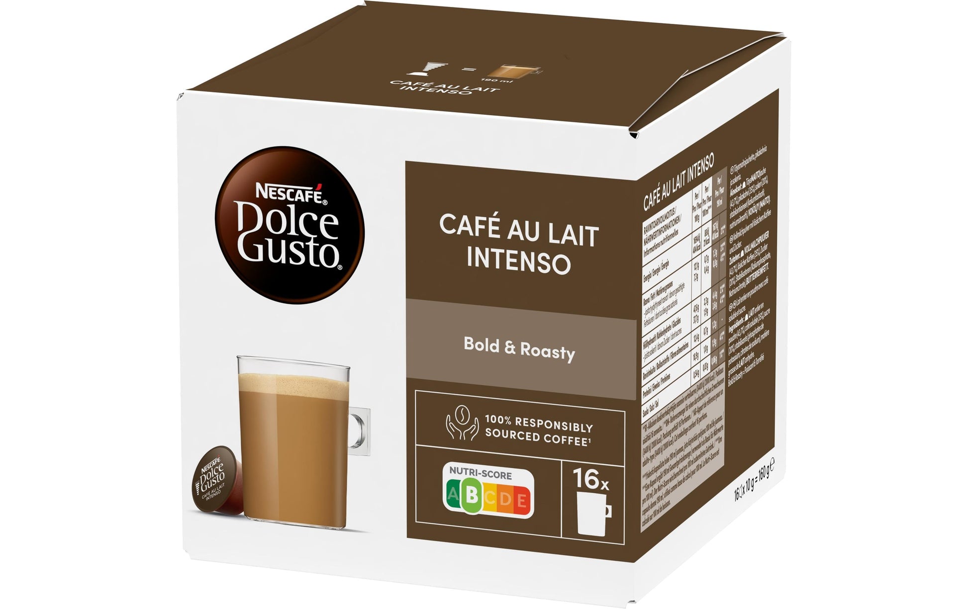 Nescafé Café Lait Intso – Kapseln für Dolce Gusto – Milchkaffee, 16 Kapseln