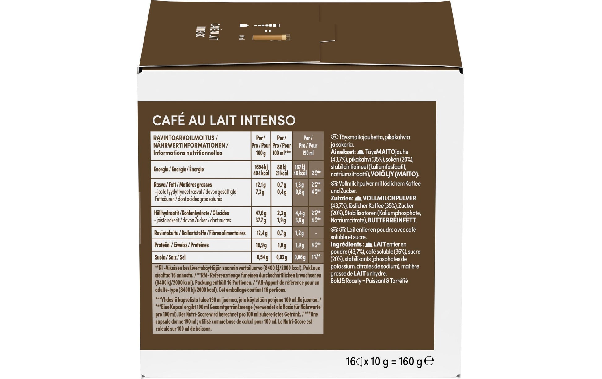 Nescafé Café Lait Intso – Kapseln für Dolce Gusto – Milchkaffee, 16 Kapseln