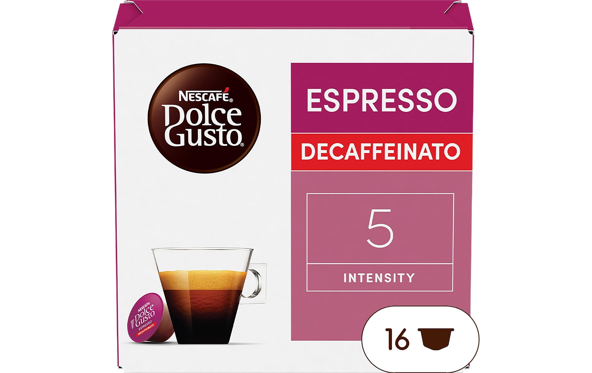 Nescafé Kapseln für Dolce Gusto – Espresso, entkoffeiniert, Intensität 5, 16 Kapseln