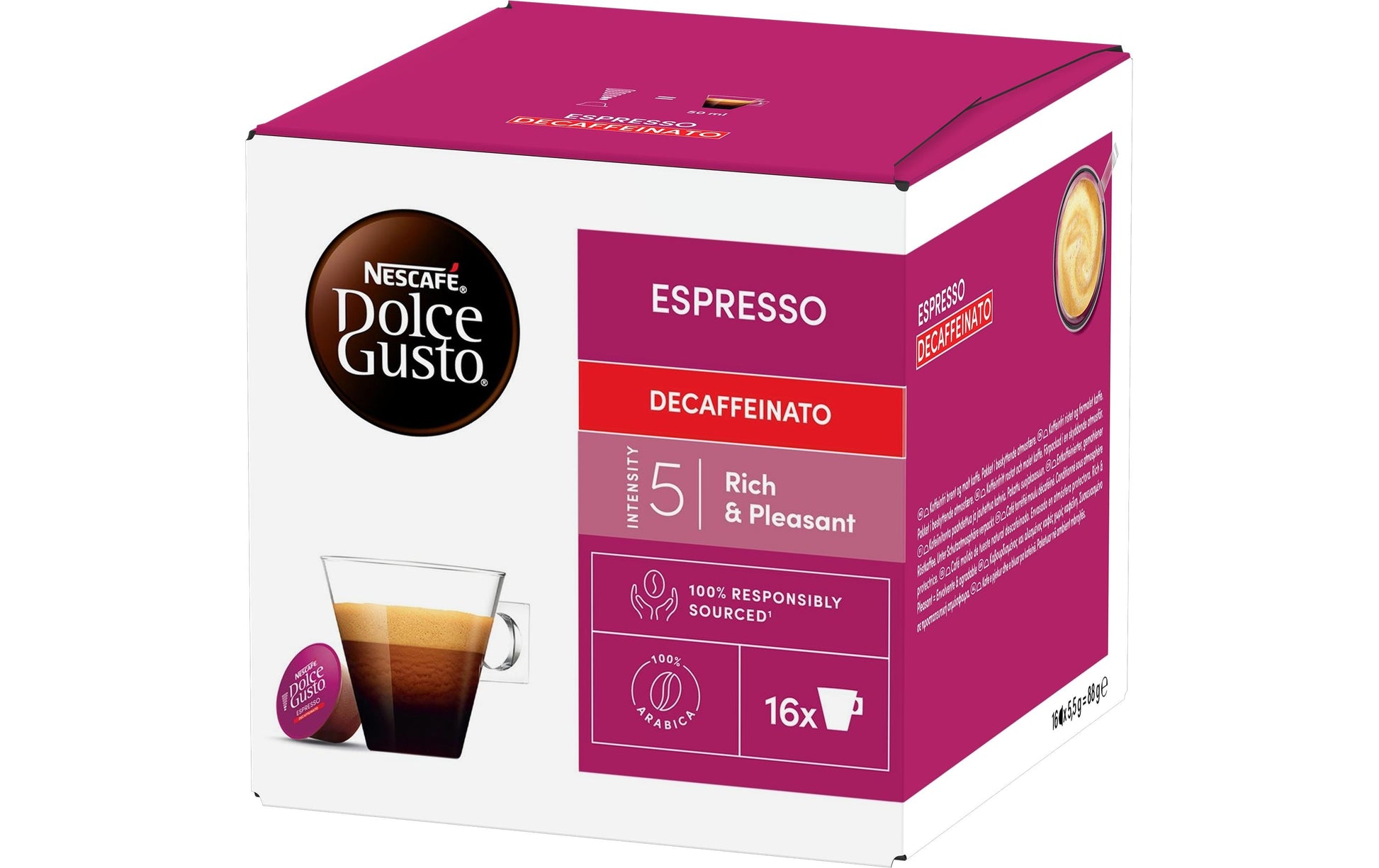 Nescafé Kapseln für Dolce Gusto – Espresso, entkoffeiniert, Intensität 5, 16 Kapseln