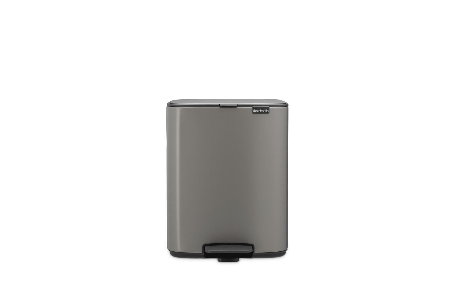 Brabantia Papierkorb – 12 l – Stahl, platin – B × H × T 292 × 369 × 263 mm