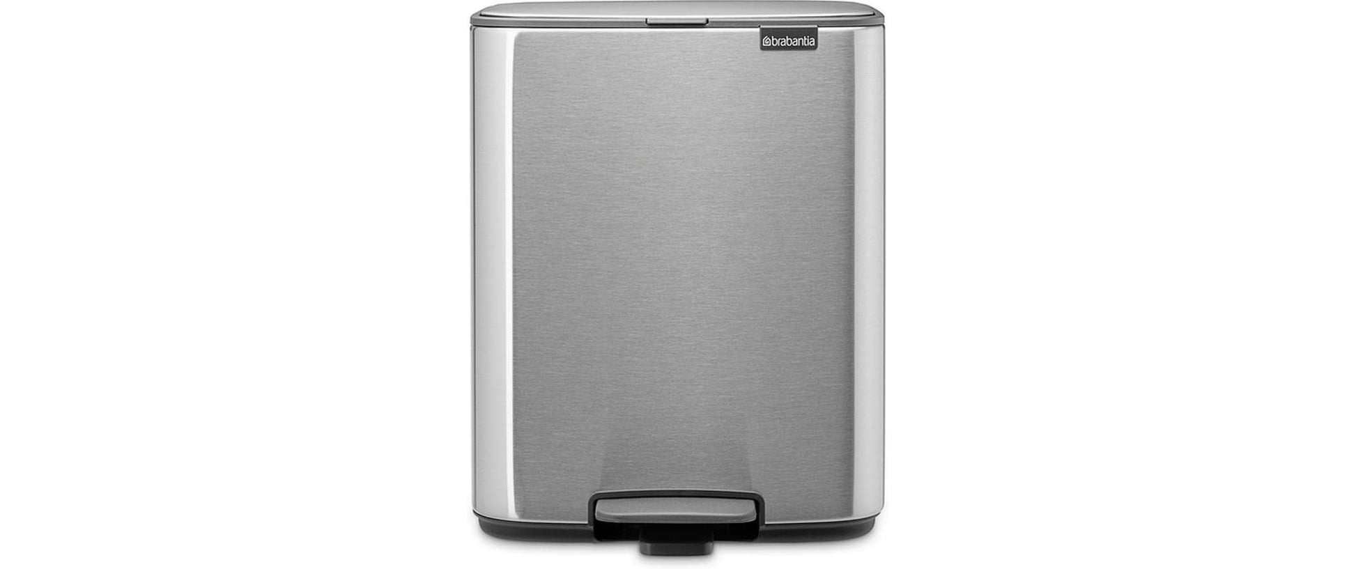 Brabantia Papierkorb – 12 l – Stahl, silber matt – B × H × T 292 × 369 × 263 mm