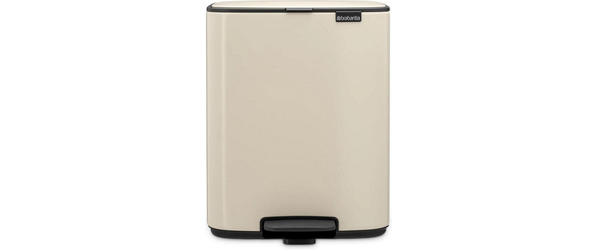 Brabantia Papierkorb Bo – 12 l – Stahl, beige – B × H × T 292 × 369 × 263 mm