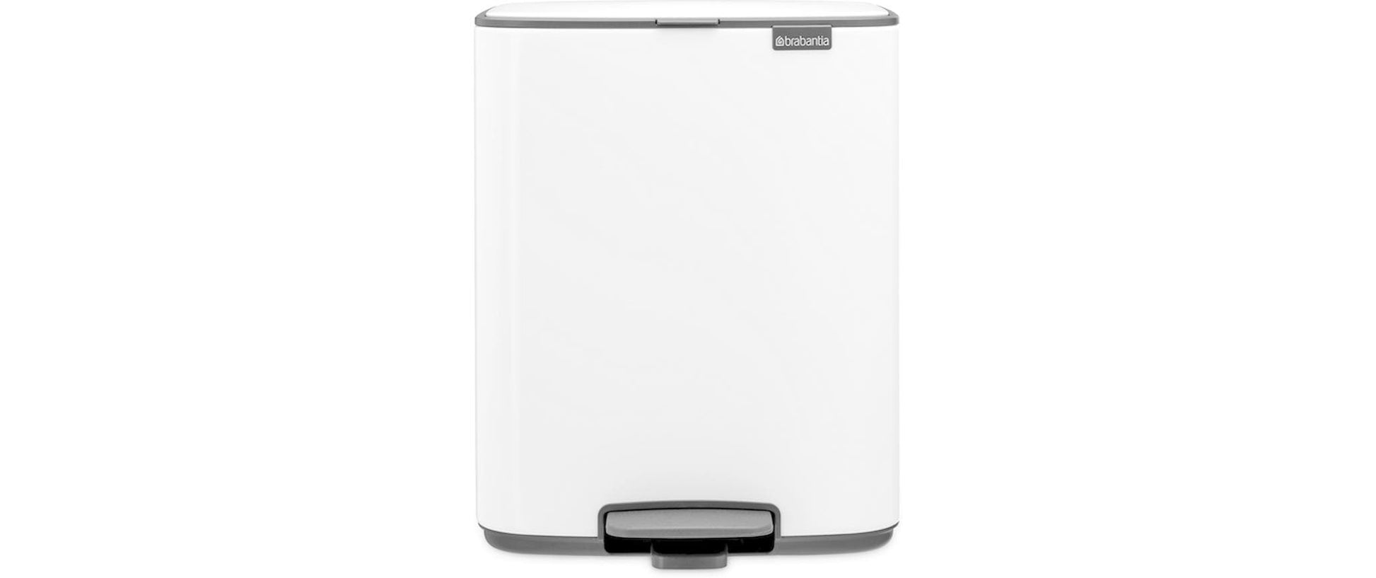 Brabantia Papierkorb Bo – 12 l – Stahl, weiss – B × H × T 292 × 369 × 263 mm