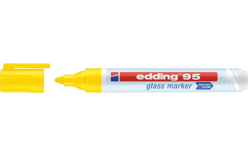 Edding Non-Permanent-Marker Glasboard 95 – Rundspitze 1,5-3 mm – Sortiert – 4er-Set – Trocken abwischbar