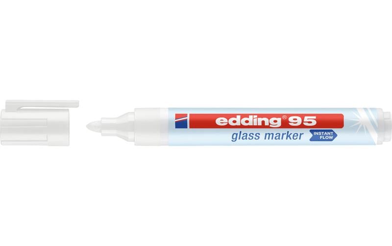 Edding Non-Permanent-Marker Glasboard 95 – Rundspitze 1,5-3 mm – Sortiert – 4er-Set – Trocken abwischbar