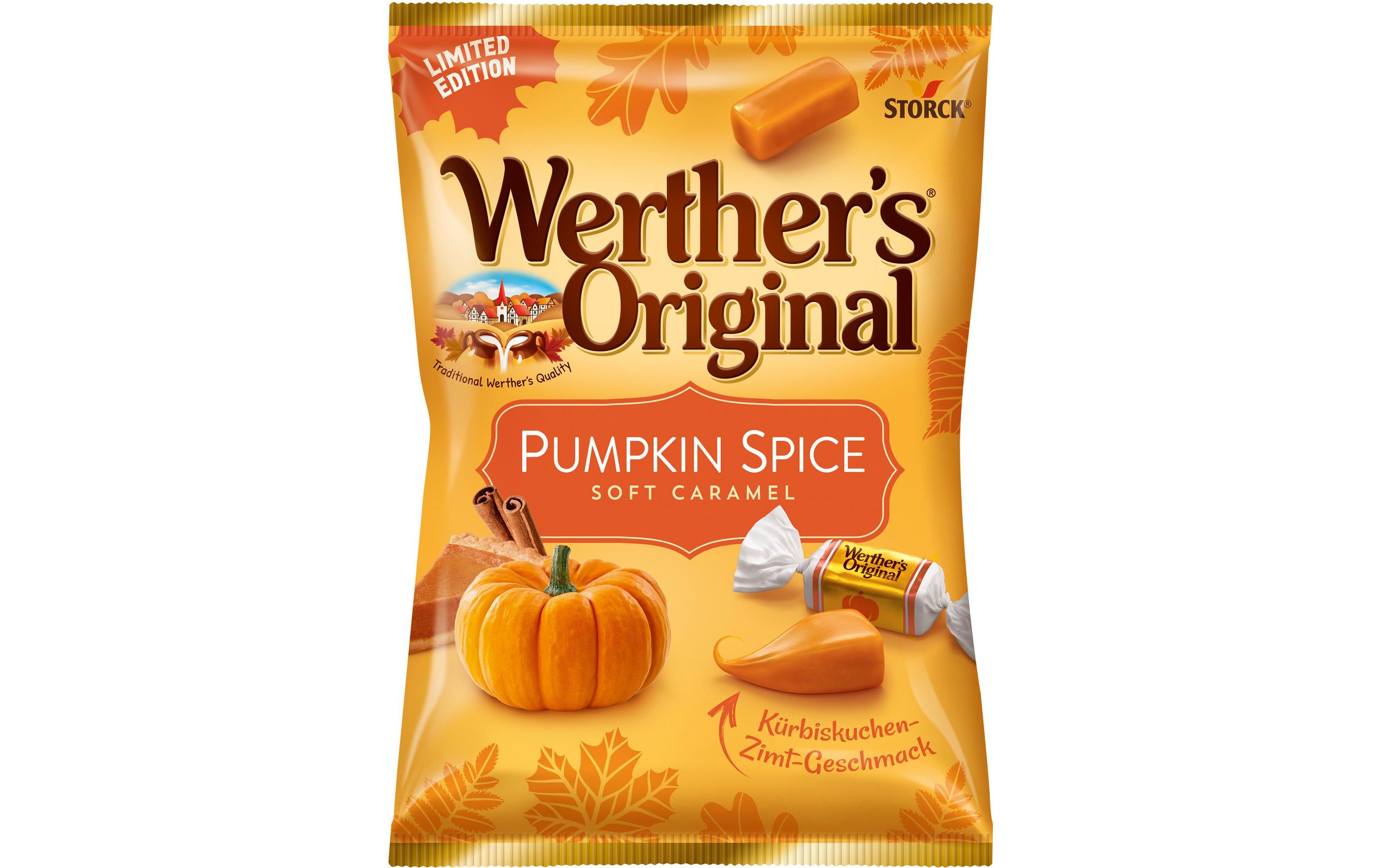 Storck Werther's Original Sahnetoffee – Kürbiskuchen-Zimt, glutenfrei – 180 g