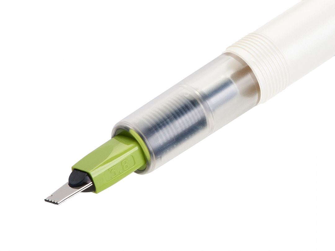 Pilot Parallel Pen FP3-38N-SS – Kalligrafie-Füller – 4,5 mm – grün/weiss – Edelstahl
