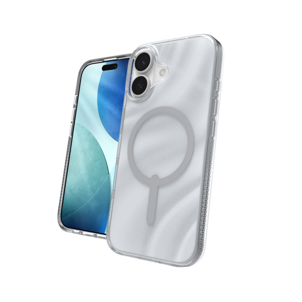 ZAGG Milan Snap Backcover – für Apple iPhone 17, Graphen, Silber, Bryce Glitter Swirl, bis 4 m Sturzsicher