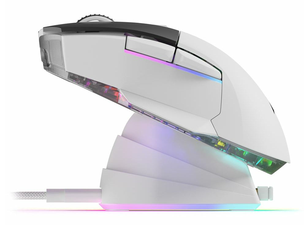 R-Go Tools Sharkoon SKILLER SGM50W – Gaming-Maus – Kabellos (2,4 GHz), 6400 DPI, RGB-Beleuchtung, Rechtshänder, Weiss