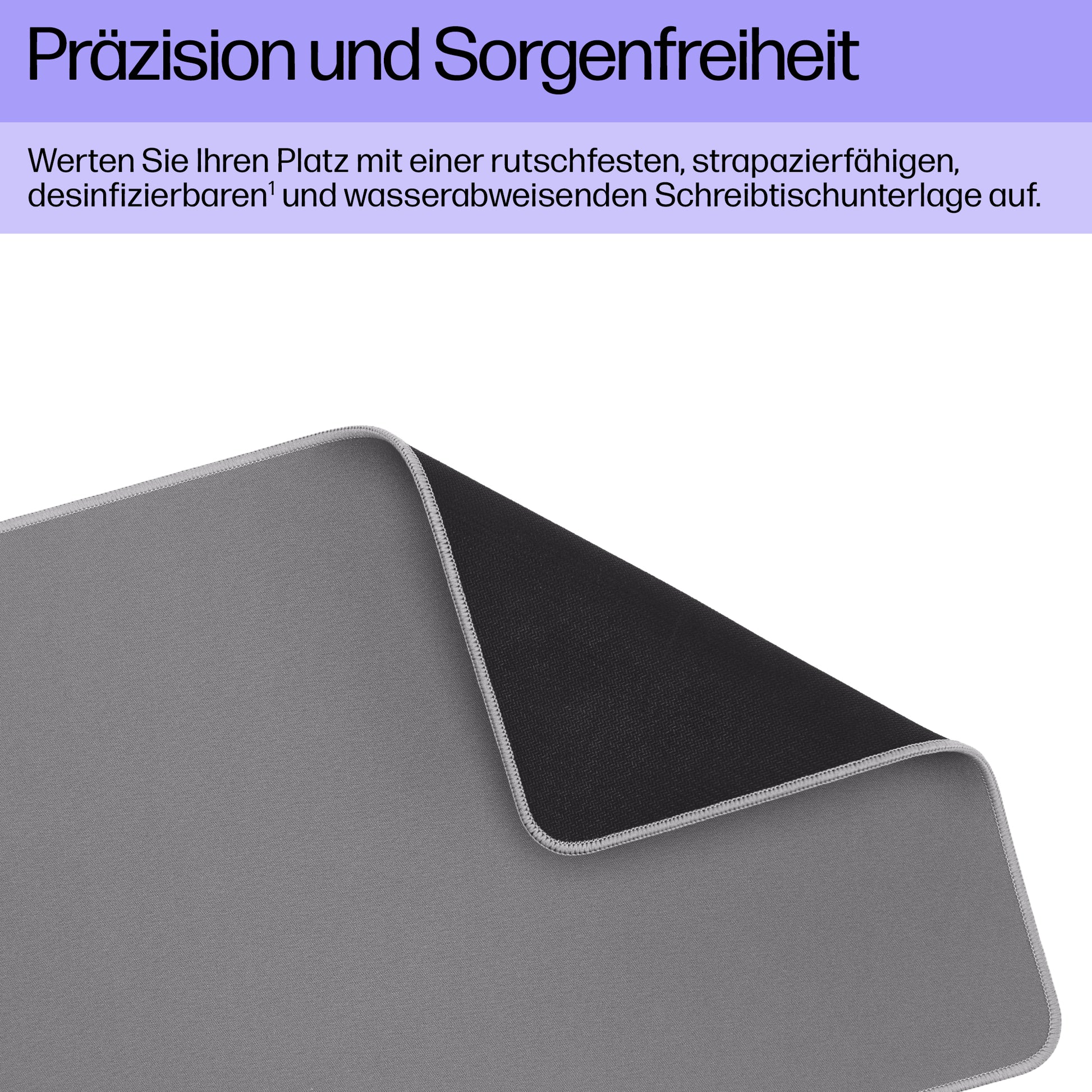 HP Mauspad 200 Desinfizierbar – 700 × 300 mm, rutschfest, rPET/Gummi, grau