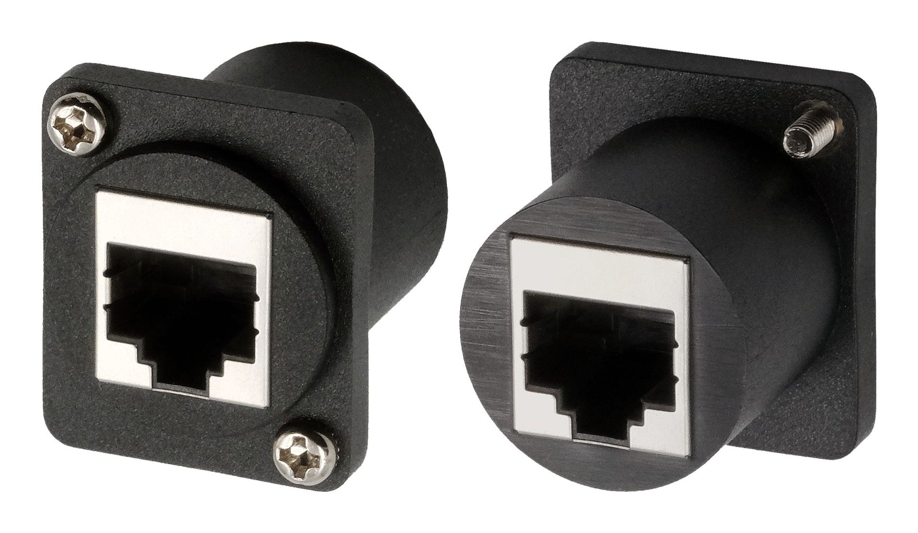 EXSYS RJ-45-Kupplung – RJ-45 zu RJ-45, Cat5e, Flach, Schwarz, 1er Pack