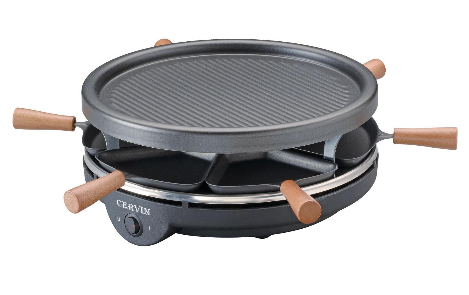TTM Raclette-Grill Cervin 800.017 – 6 Personen, 6 Pfännchen, 900 W – schwarz/braun