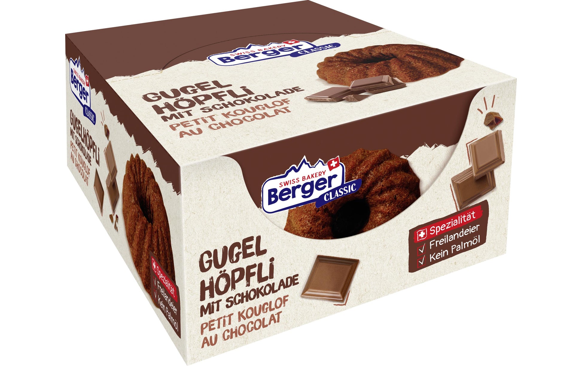 Berger Gugelhöpfli – Schokolade – 12 × 45 g
