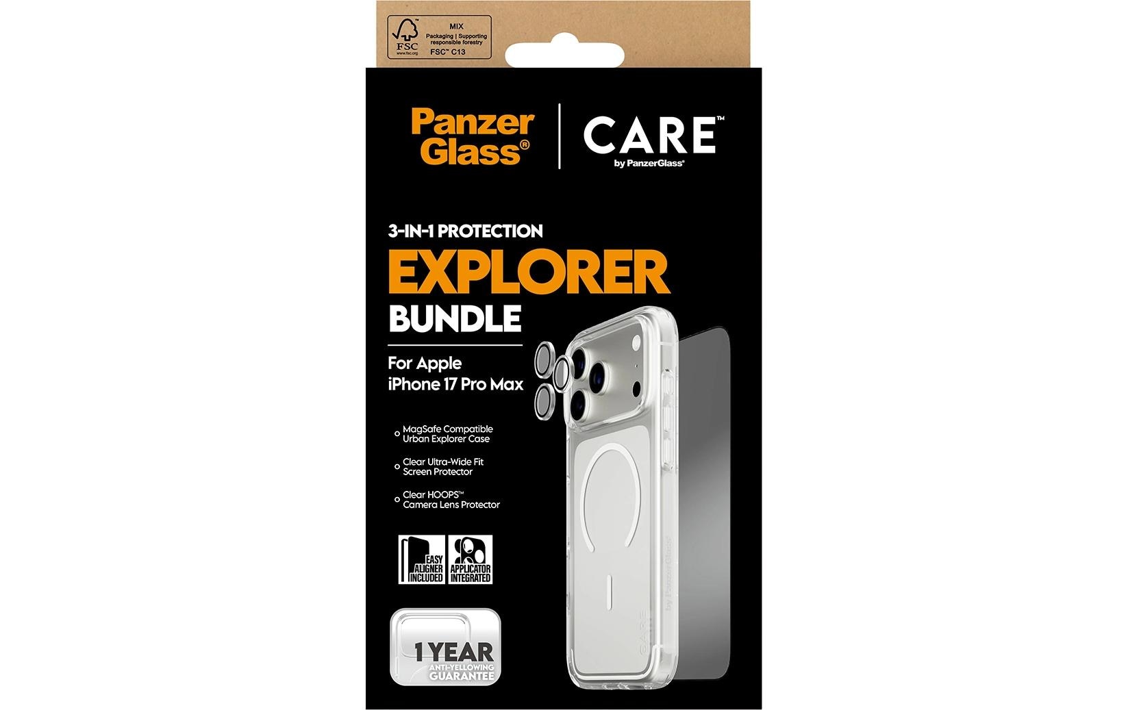 PanzerGlass Backcover – für Apple iPhone 17 Pro Max – transparent – MagSafe kompatibel