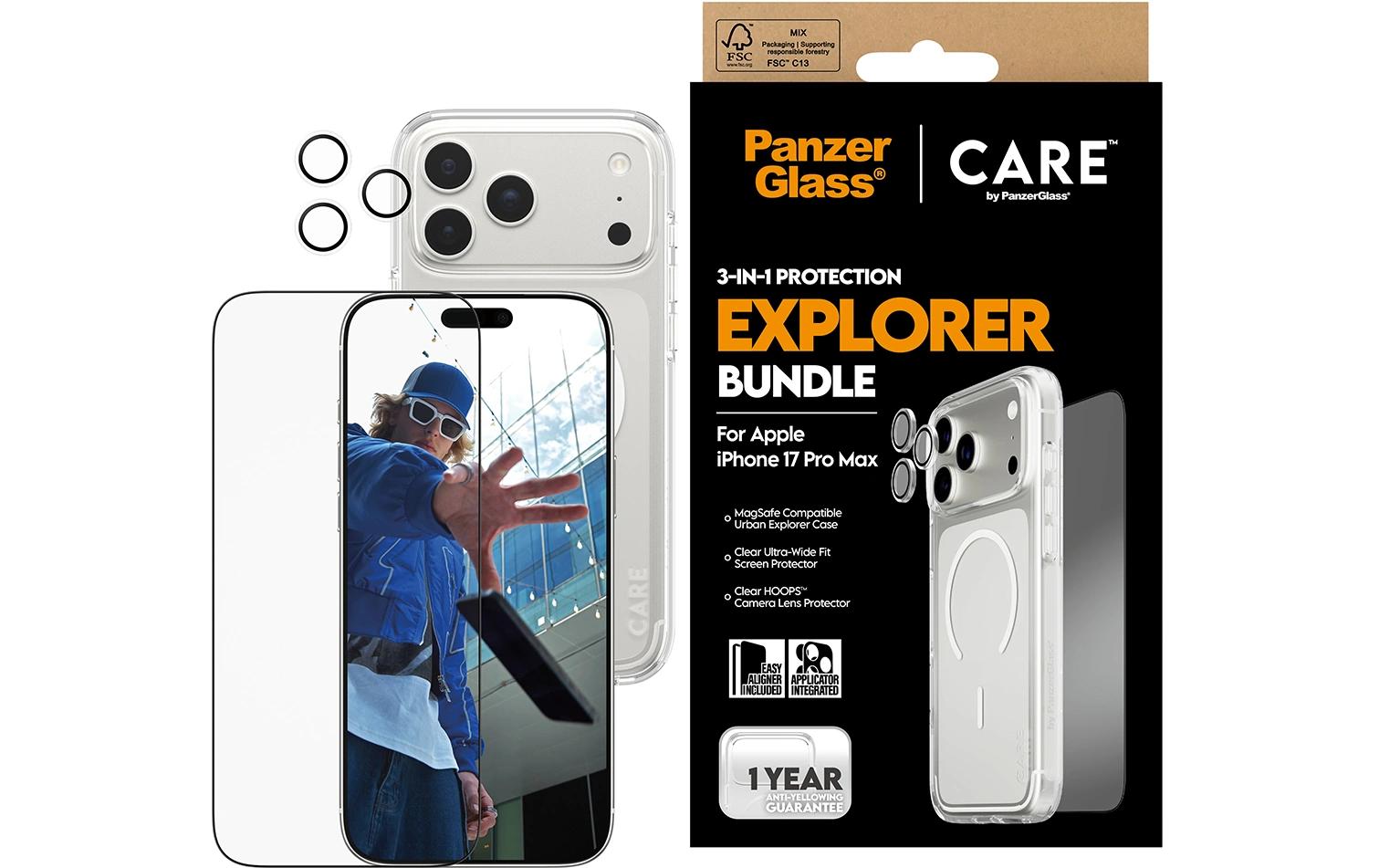 PanzerGlass Backcover – für Apple iPhone 17 Pro Max – transparent – MagSafe kompatibel