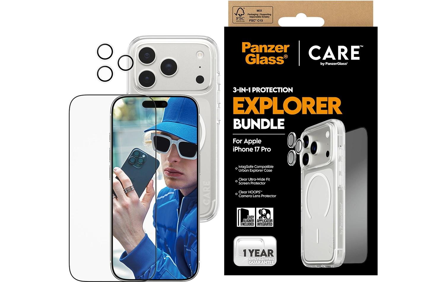 PanzerGlass CARE – Backcover – für Apple iPhone 17 Pro – transparent – MagSafe-kompatibel