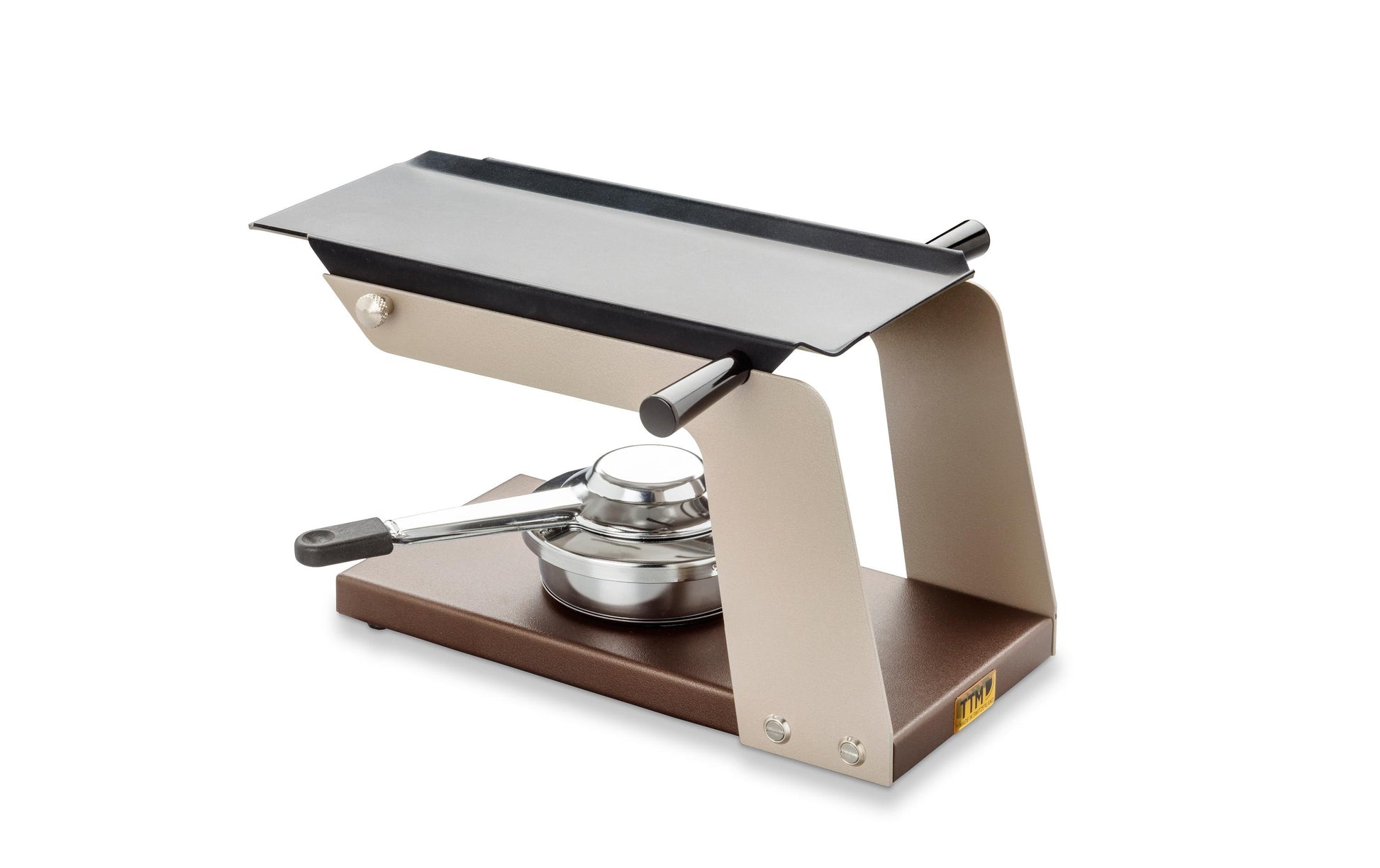 TTM Raclette Racly 100.021 – 2 Käsehälften, Aluminiumplatte – schwarz/braun