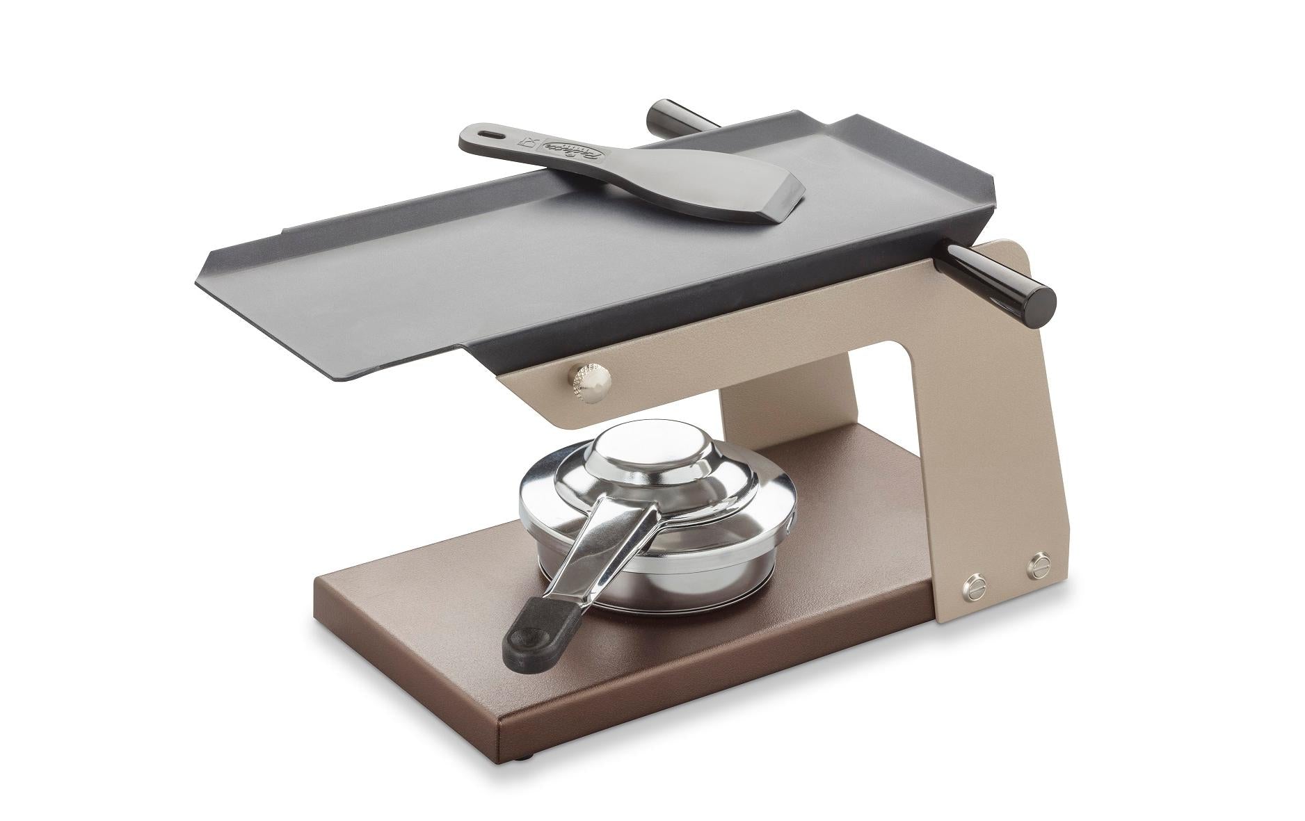 TTM Raclette Racly 100.021 – 2 Käsehälften, Aluminiumplatte – schwarz/braun