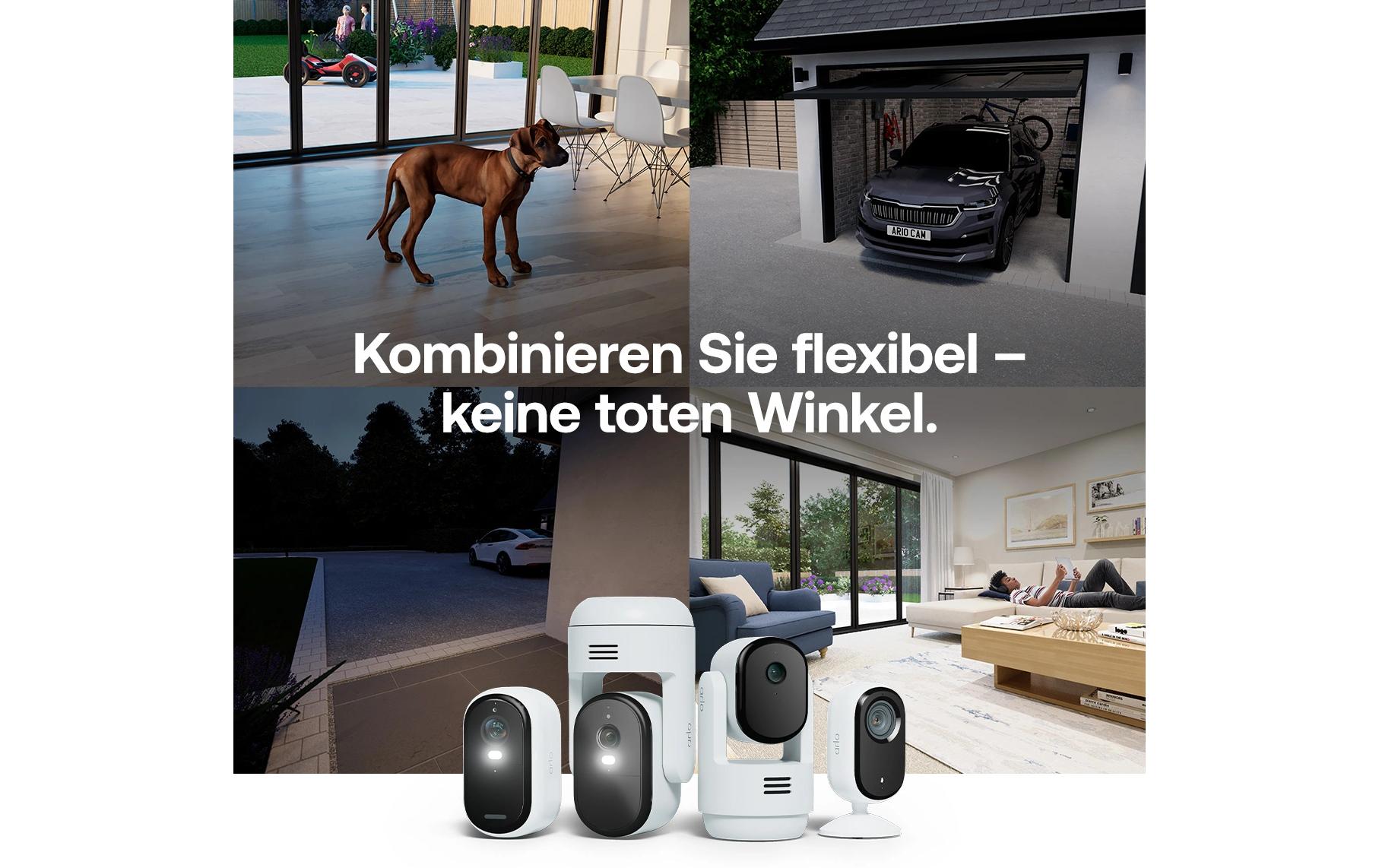 Arlo VMK2380 Essential3 IP-Kamera – 2 MP, Full HD, IP65, Solar, Weiss, 3er-Pack