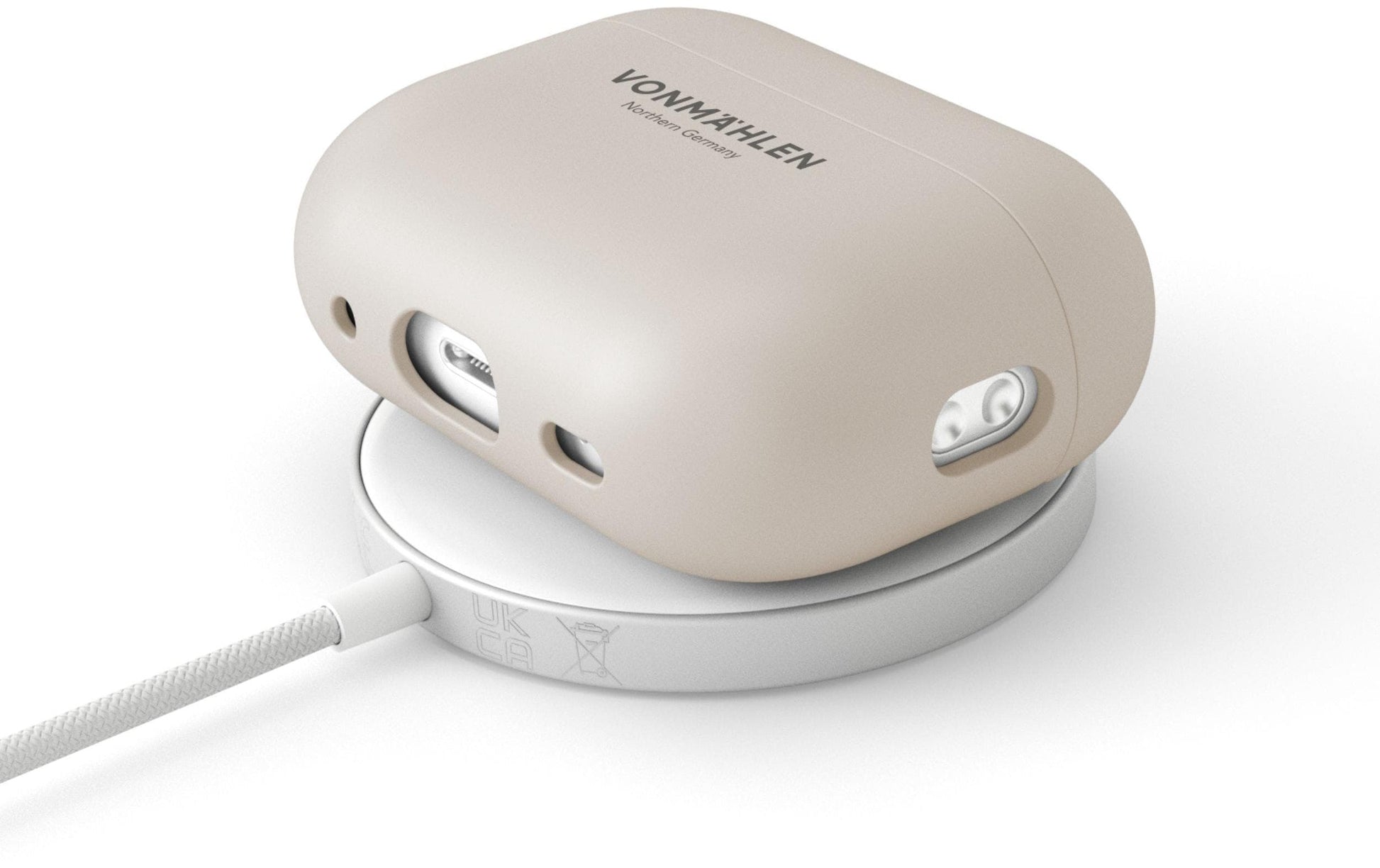 Vonmählen Thin Case – Schutzhülle – für AirPods Pro (2. Gen.) – Anti-Rutsch-Basis, tropfsicher – Creme