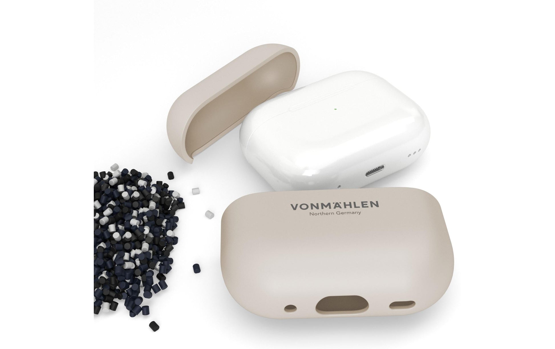 Vonmählen Thin Case – Schutzhülle – für AirPods Pro (2. Gen.) – Anti-Rutsch-Basis, tropfsicher – Creme