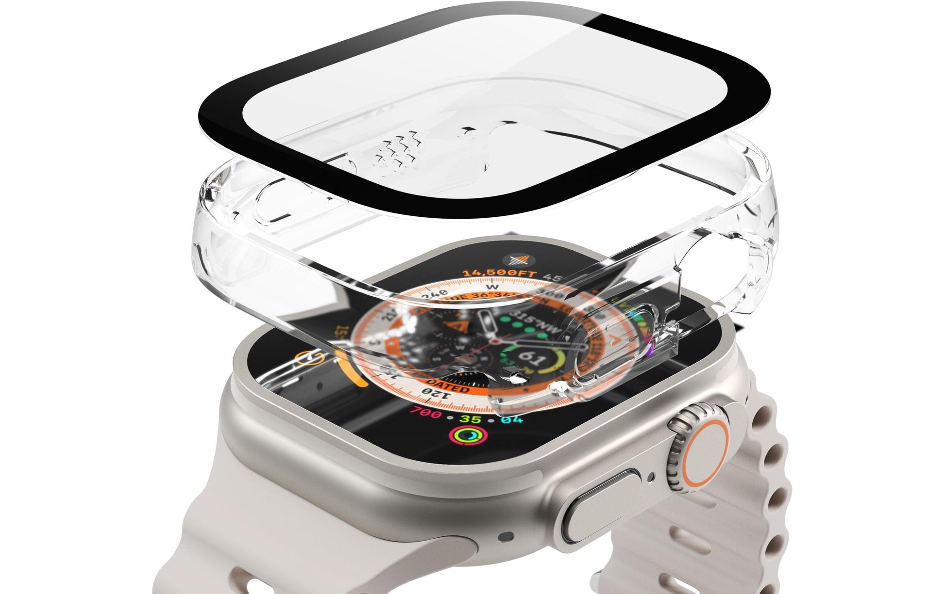 Vonmählen Thin Case 49 mm – Transparent, für Apple Watch Ultra 1/2