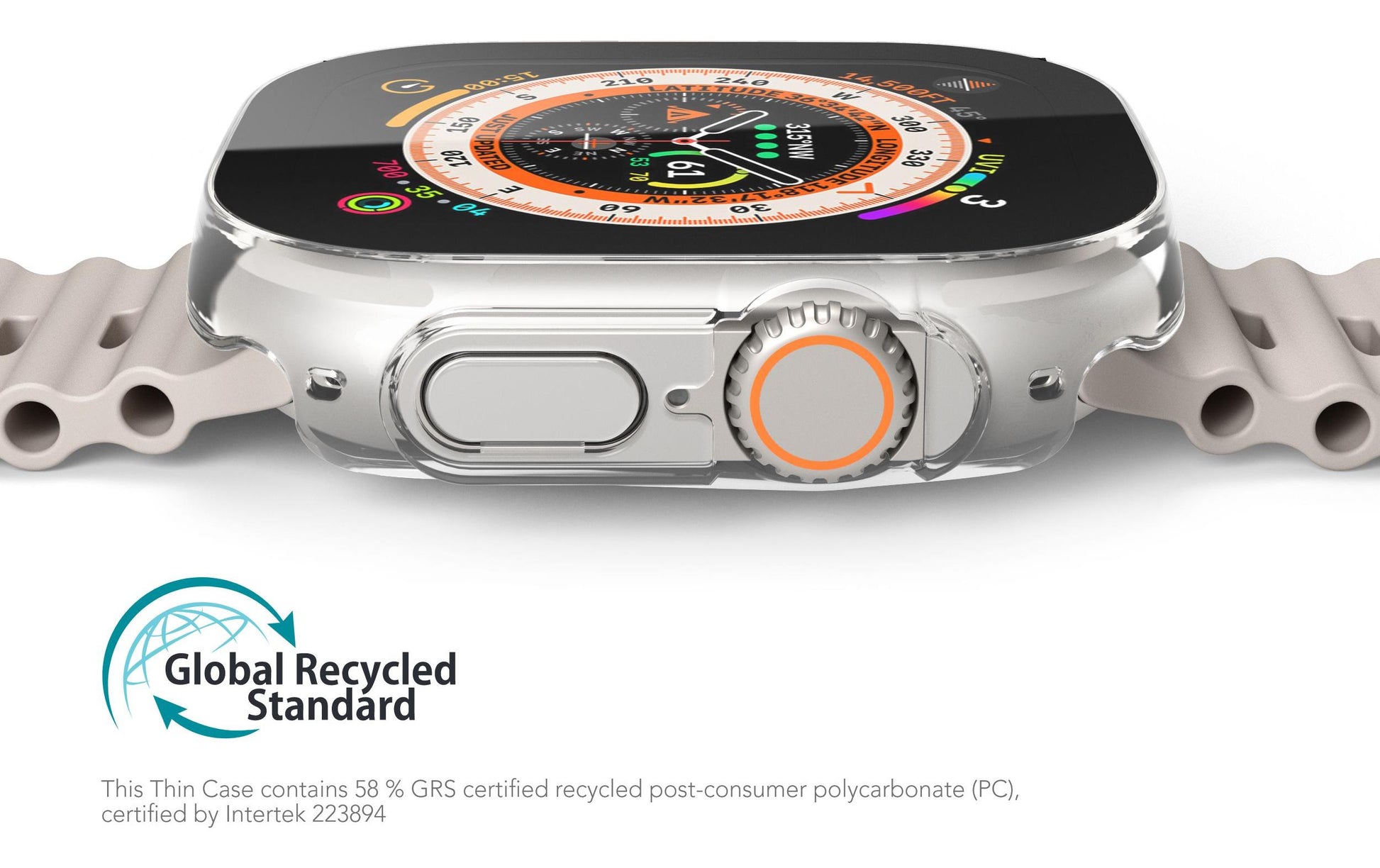 Vonmählen Thin Case 49 mm – Transparent, für Apple Watch Ultra 1/2