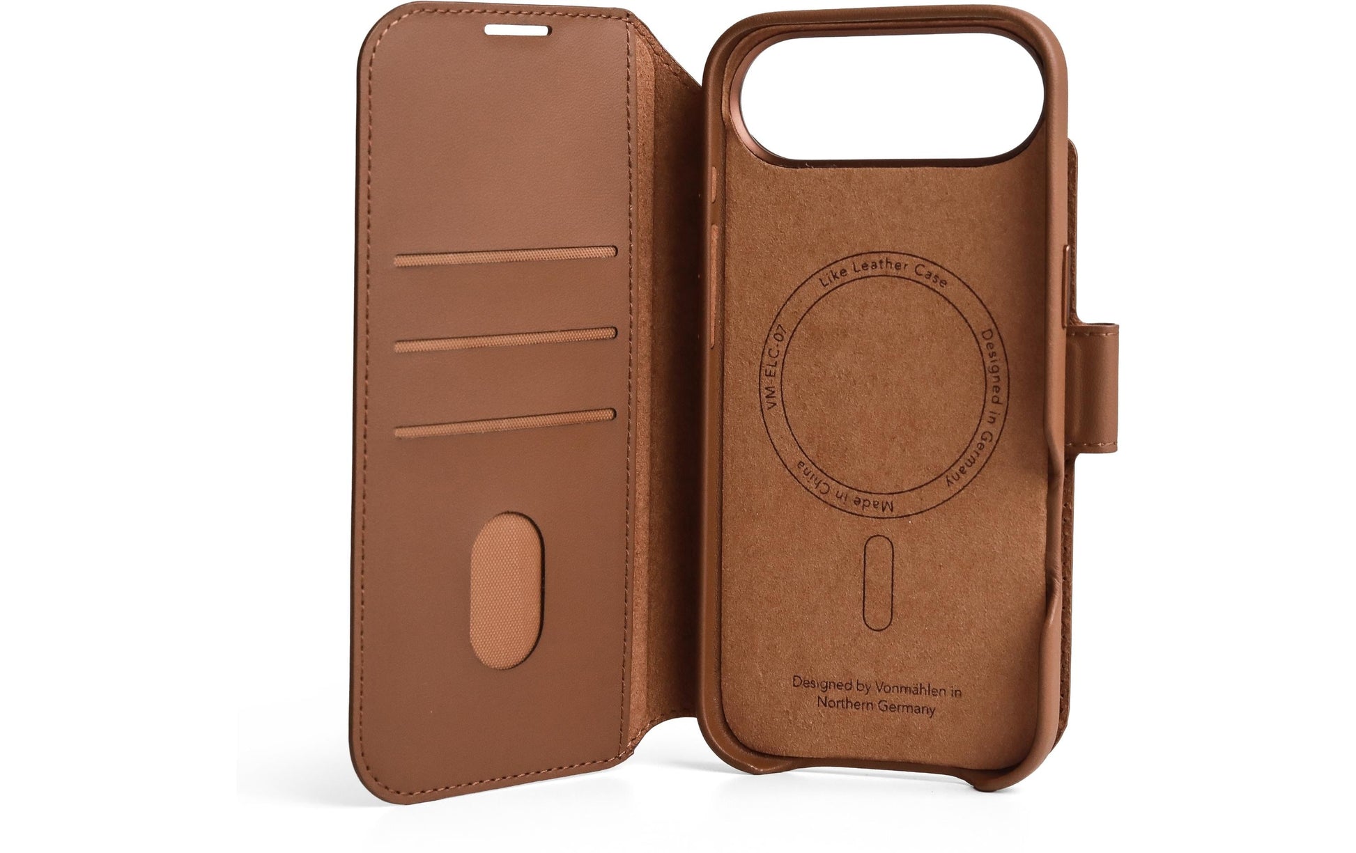 Vonmählen Booklet-Hülle – für Apple iPhone Air – braun – Kunstleder