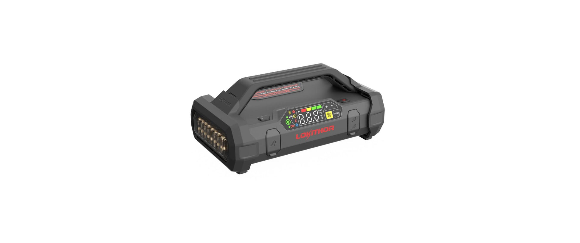 Lokithor Starthilfegerät mit Kompressor, 12 V, 1500 A, 74,37 Wh, 150 psi, 1× USB-C