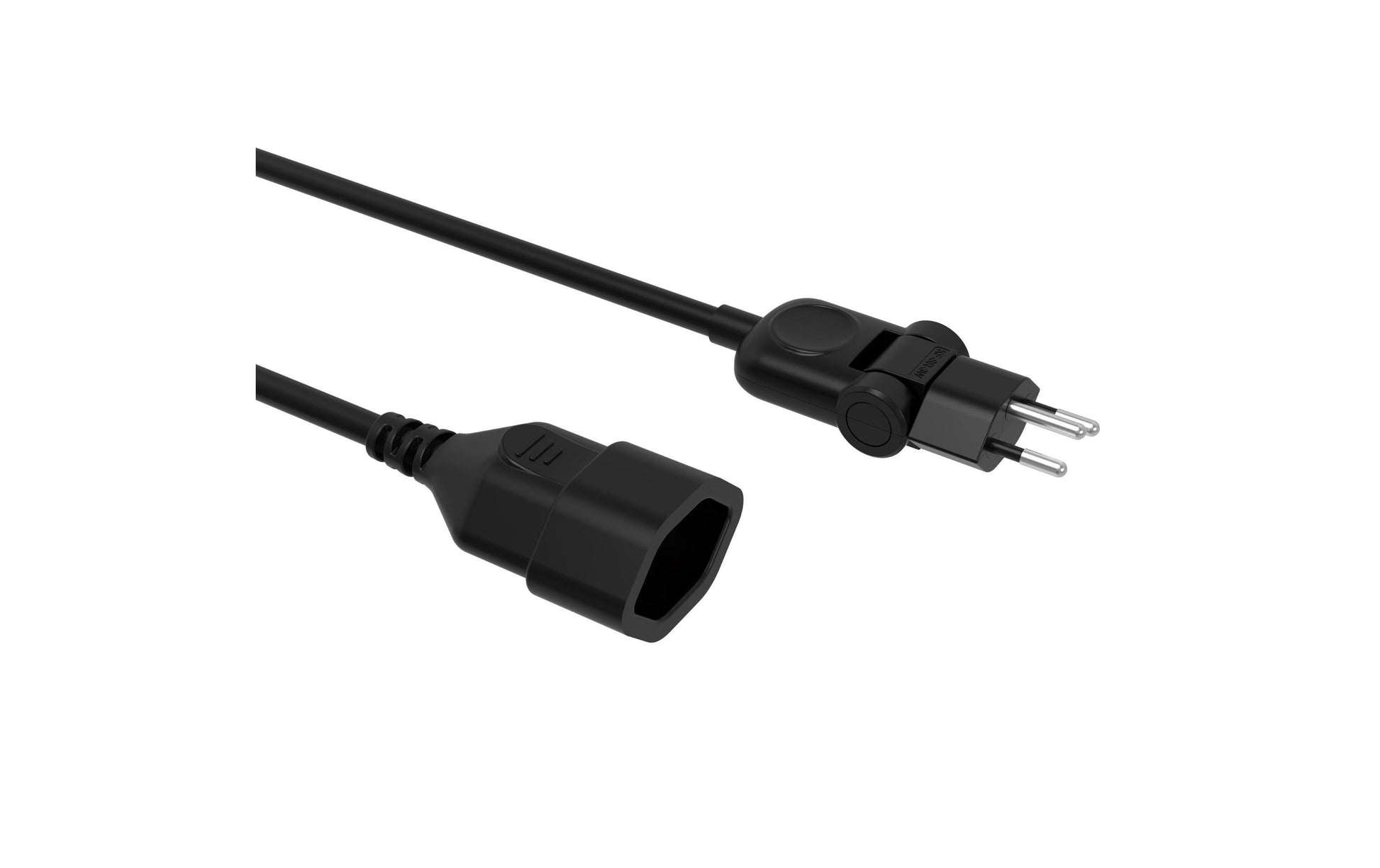 M. Schönenberger Netzkabel, T12 auf T13, Winkelstecker, 230 V, 5 m, Schwarz, 82.100.5SZ