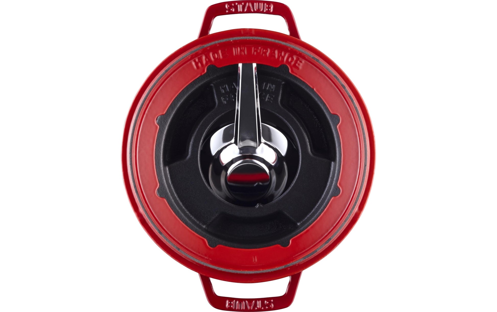 Staub Fondue-Set – Ø 20 cm, Gusseisen, für Käsefondue, Teelichter, Kirschrot, 6 Pers., 5 Teile