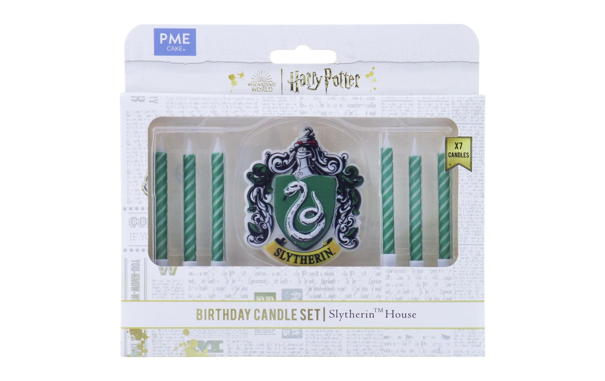 PME Geburtstagskerzen Harry Potter Slytherin – Grün/Weiss – 7 cm – Kunststoff – 7 Stk