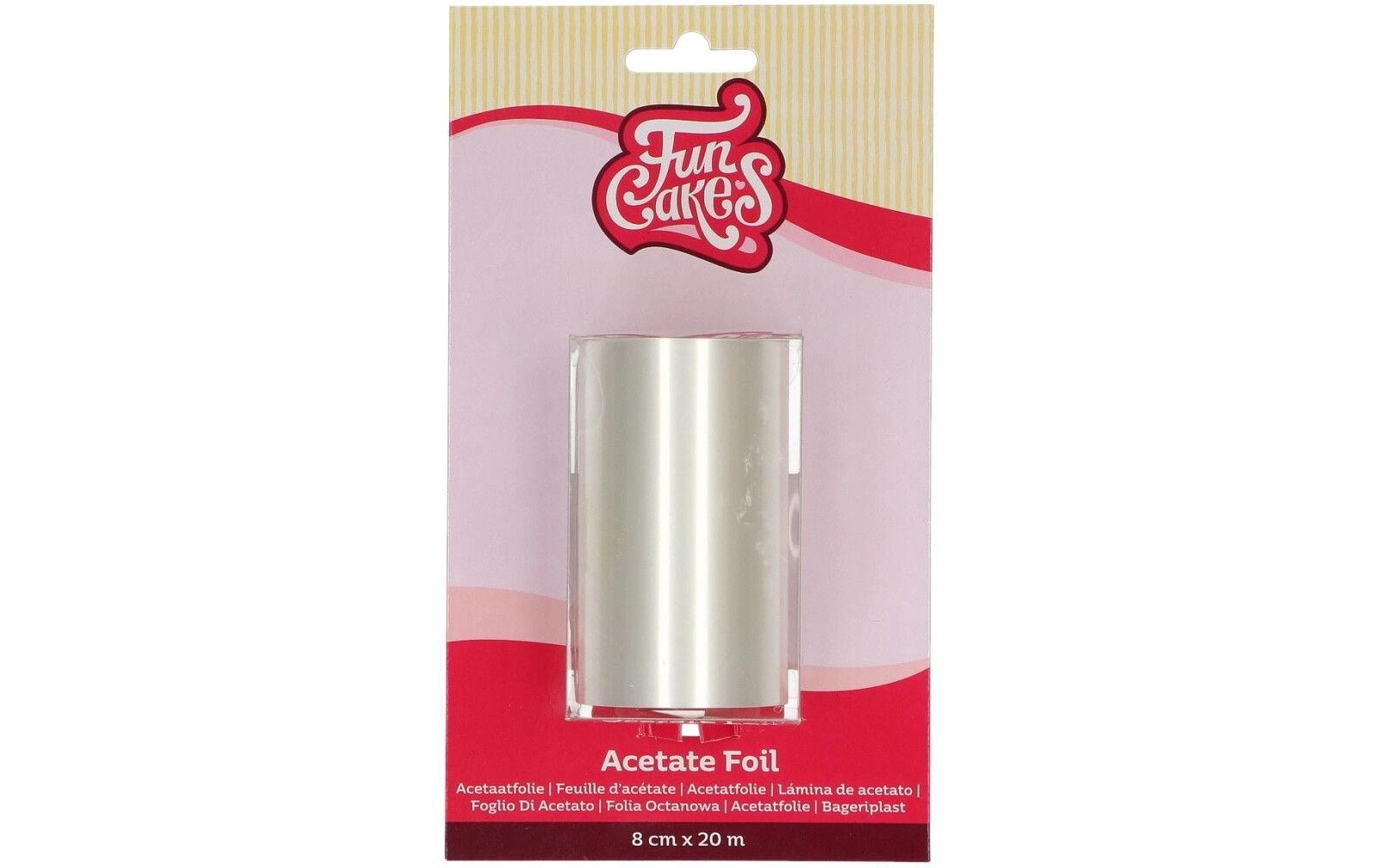 FunCakes Backpapier 8 cm × 20 m, Acetatfolie, transparent, für Gefriertruhe